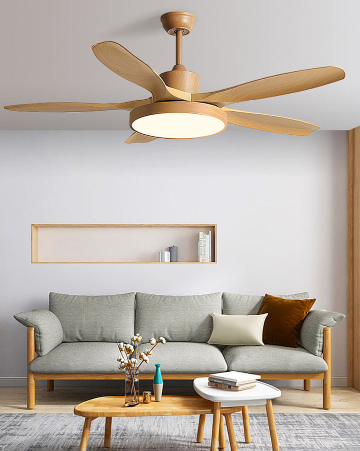 Skandinavischer Deckenventilator mit LED-Licht und Wendemotor