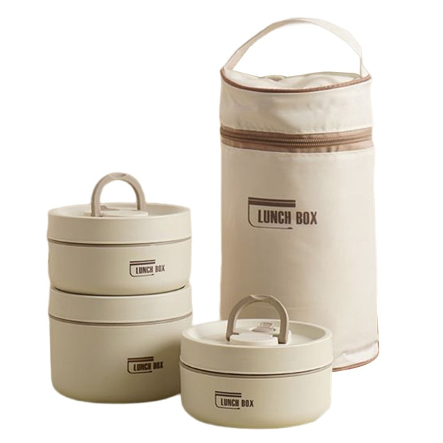 Isolierte Edelstahl-Lunchbox mit Tragetasche