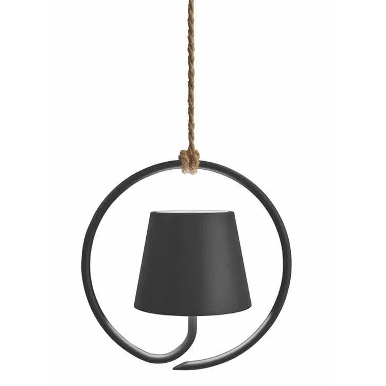 Wiederaufladbare LED Pendelleuchte mit Ringstruktur für innen & außen