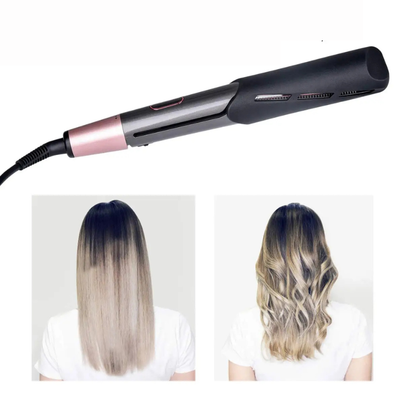 Ionen-Haarglätter mit Heißluftfunktion – 2-in-1 Föhnbürste für Damen