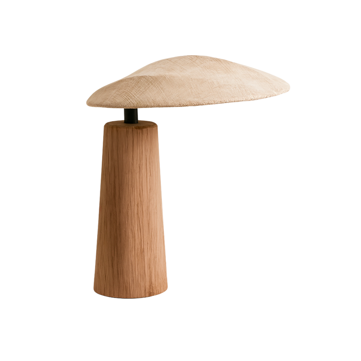 Wabi-Sabi Tischlampe aus Holz