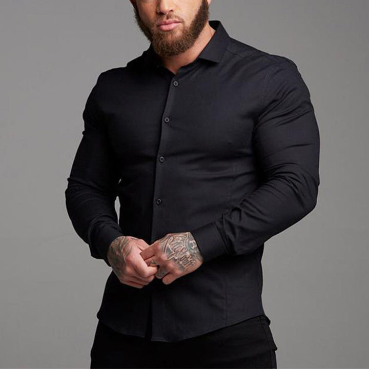 Herren Hemd Mit Schmalem Schnitt Und Langarm