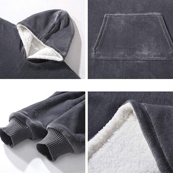 Damen Oversize Decken Sweatshirt Mit Kapuze