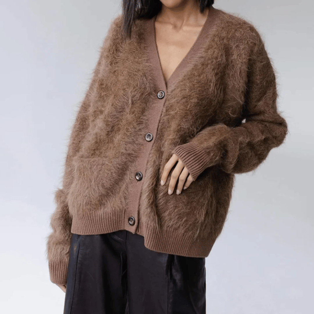Damen Cardigan Mit V Ausschnitt Und Knopfleiste