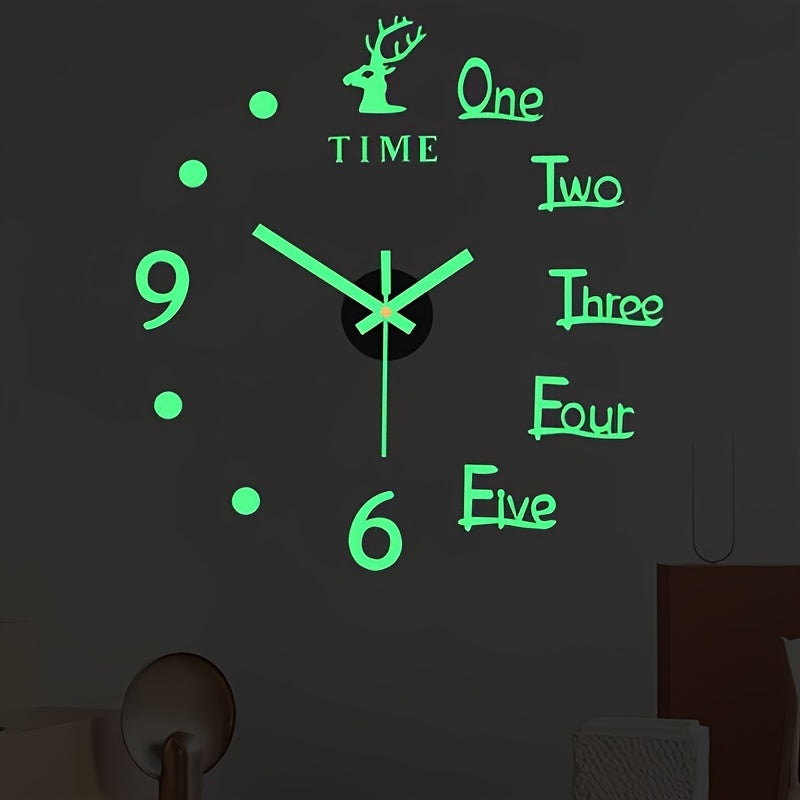 Moderne DIY-Wanduhr im Elch-Design aus Acryl für Wohnzimmer und Schlafzimmer