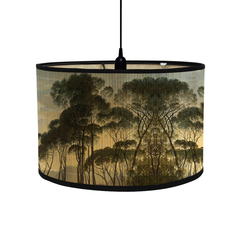 Tropischer Lampenschirm mit Tiermotiven im Vintage-Stil – rund & dekorativ