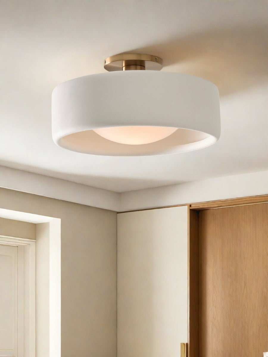Porzellan Deckenleuchte – Moderne Flush Mount Lampe mit Metallbasis