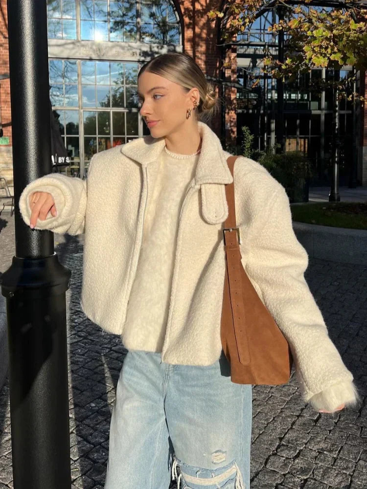 Damen Fleecejacke Mit Minimalistischem Design