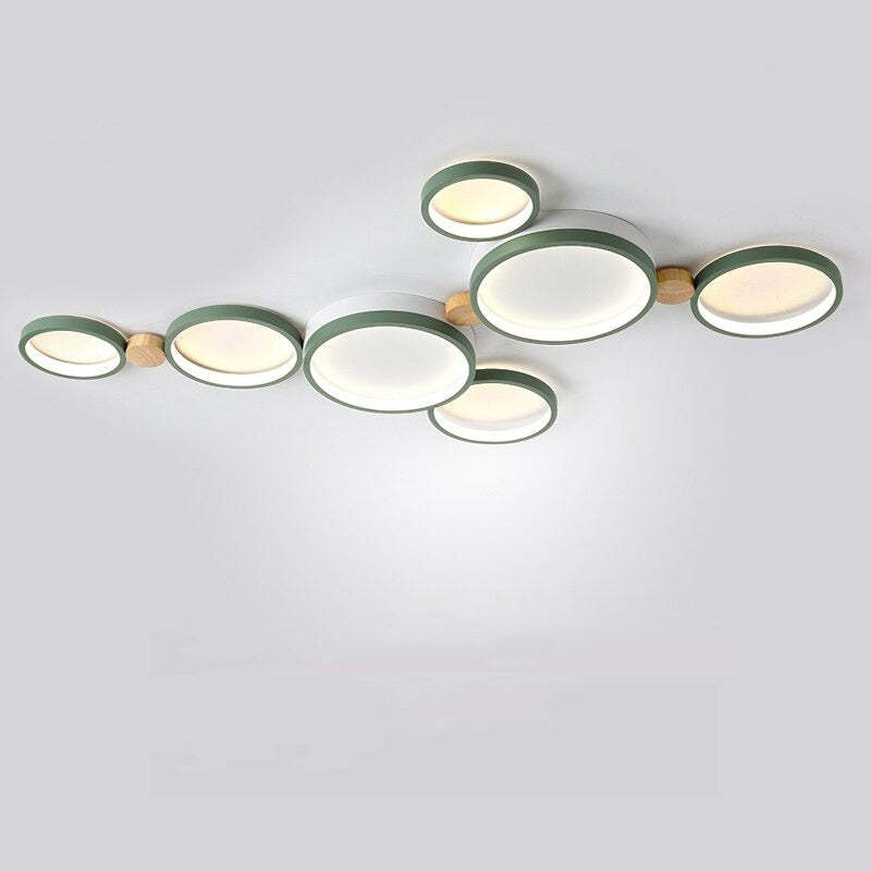 Moderne LED Deckenleuchte mit Grauen Metallringen