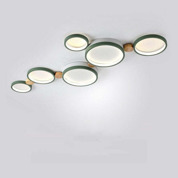 Moderne LED Deckenleuchte mit Grauen Metallringen