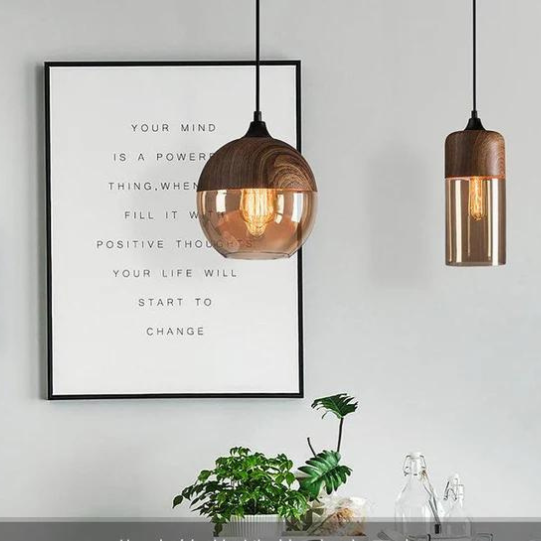 Hängeleuchte Holz Glas – Skandinavisches Design für Esszimmer und Wohnzimmer