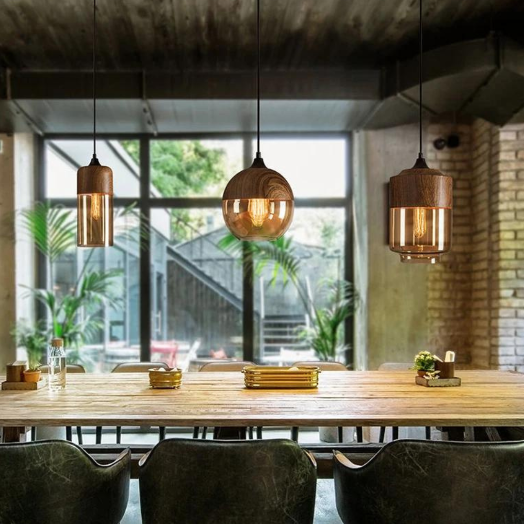 Hängeleuchte Holz Glas – Skandinavisches Design für Esszimmer und Wohnzimmer