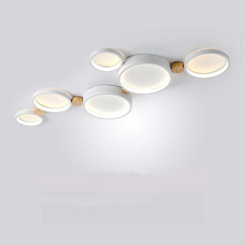 Moderne LED Deckenleuchte mit Grauen Metallringen