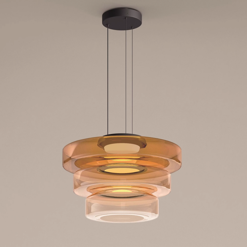 Bauhaus-inspirierte Glas Pendelleuchte mit LED und Höhenverstellung