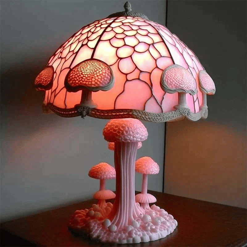 Buntglas Tischlampe - Dekoratives Gemütliches Leuchten
