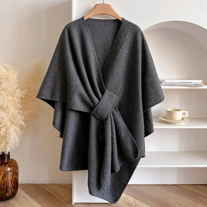 Damen Poncho Mantel Mit Winddichtem Design