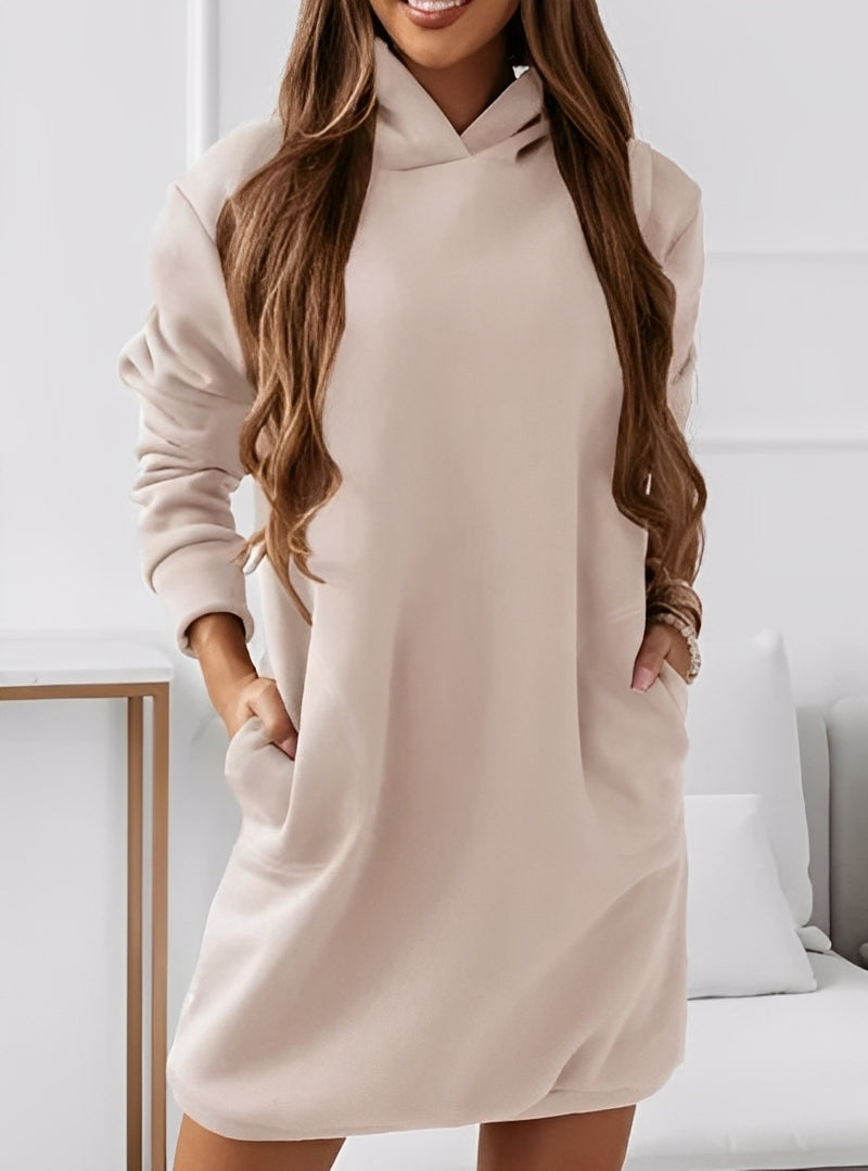 Damen Mini Hoodie Kleid Mit Modernem Schnitt