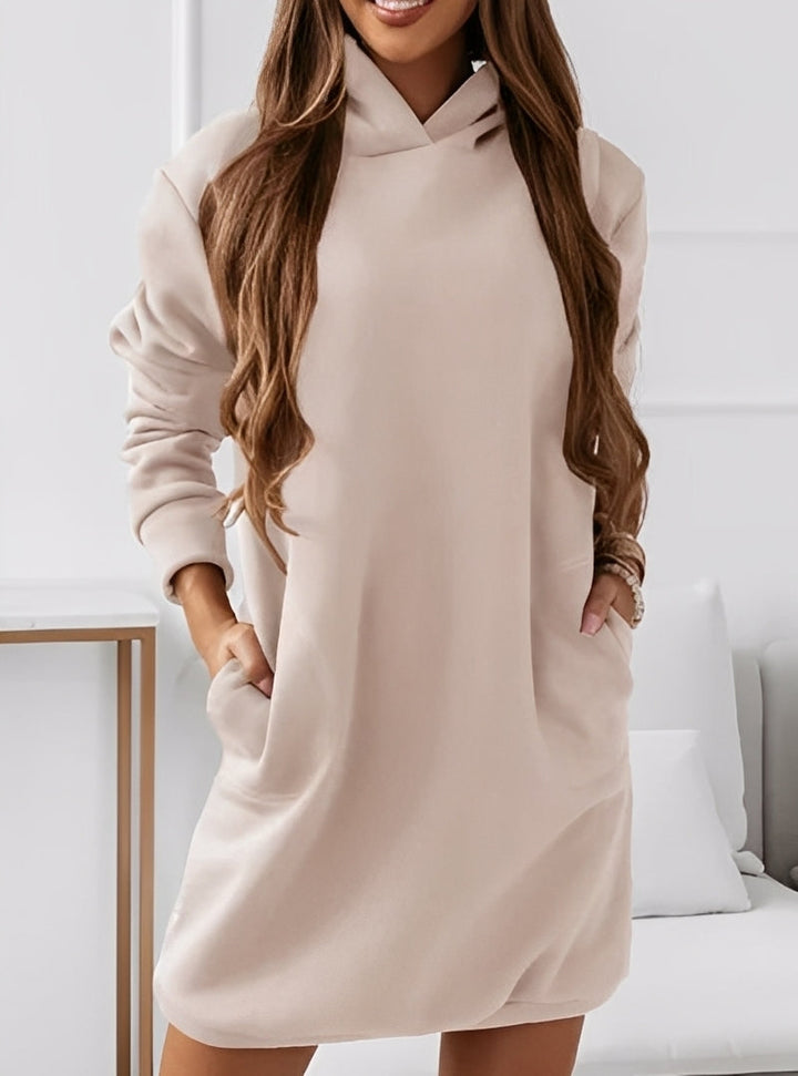 Damen Mini Hoodie Kleid Mit Modernem Schnitt
