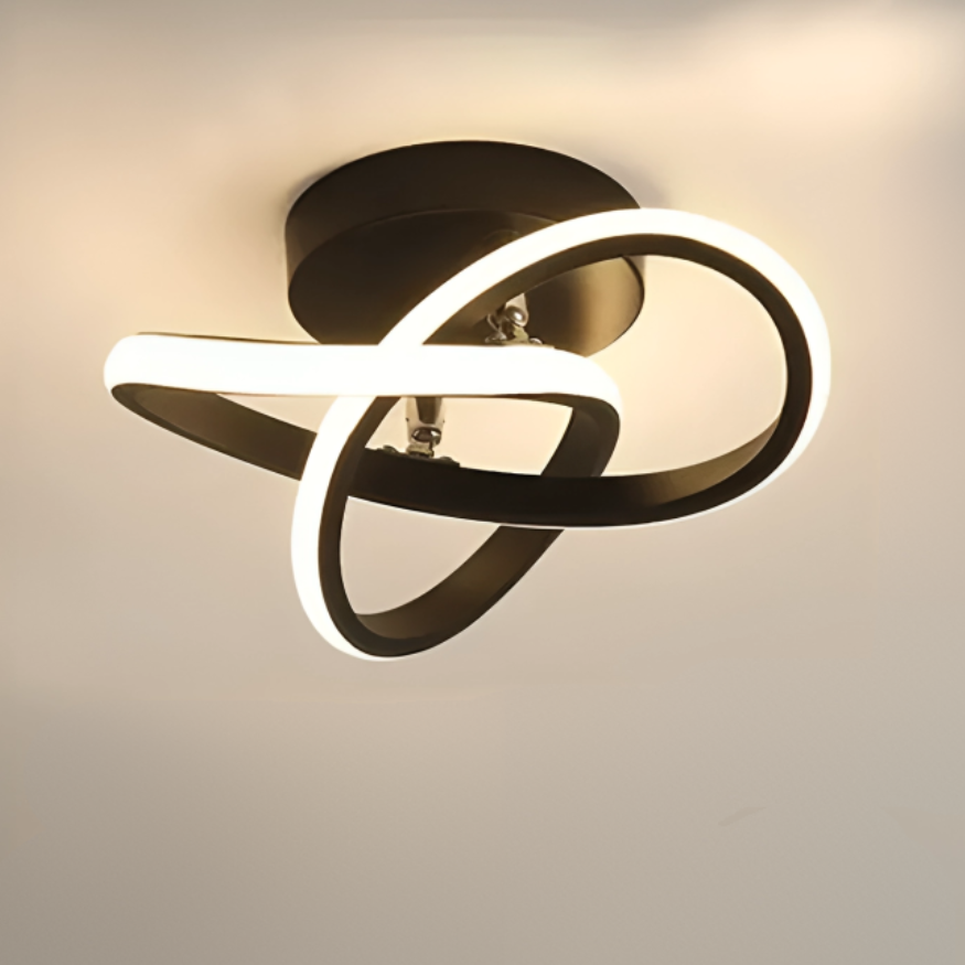 Moderne LED-Deckenleuchte mit kreativem 2-Ring-Design für Flur und Büro