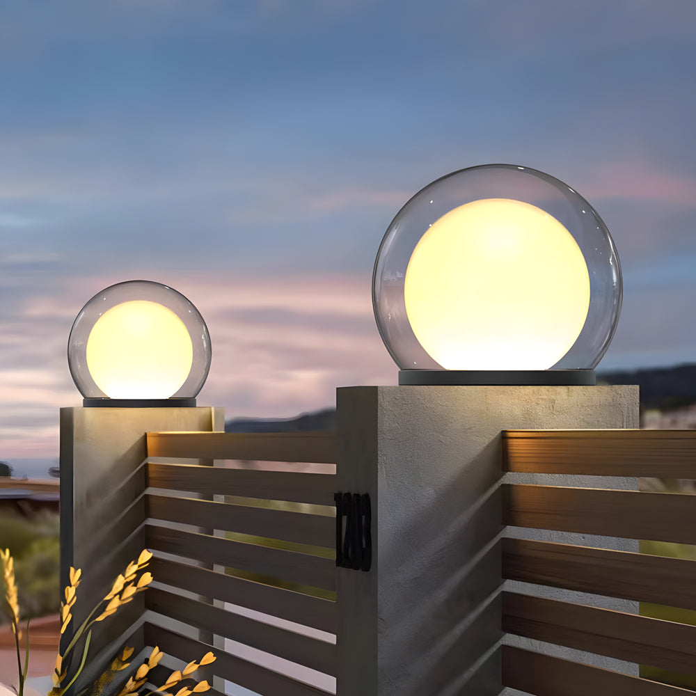 Variant image for Modern Outdoor Solar Pillar Lamp - Weatherproof Garden Light with Dual-Layer Moonlight Design-9