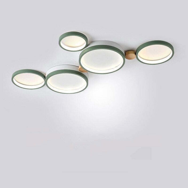 Moderne LED Deckenleuchte mit Grauen Metallringen