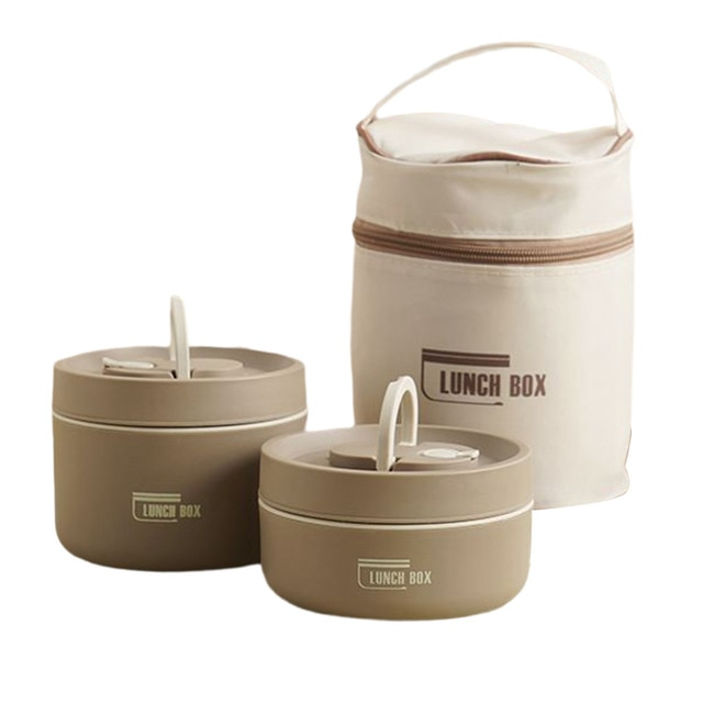 Isolierte Edelstahl-Lunchbox mit Tragetasche