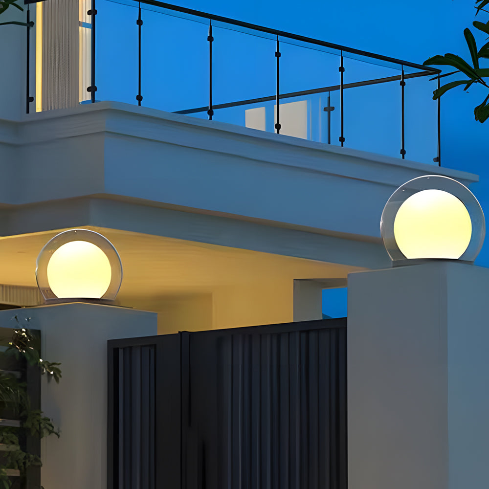 Moderne Solar-Pfostenleuchte mit Mondlicht-Design