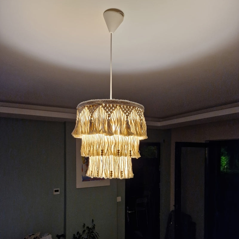 Boho makramee hängelampe mit quasten