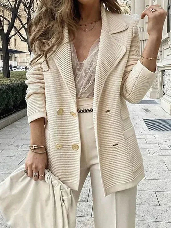 Damen Cardigan Blazer Mit Doppelreiher Und Klassischem Schnitt