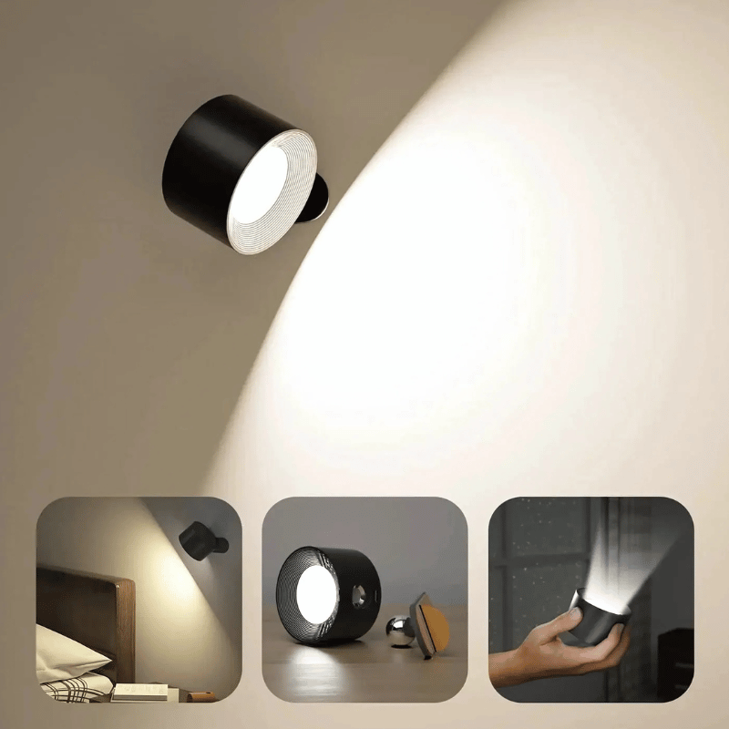 Kabellose LED-Wandlampe mit Akku & 360° Drehung