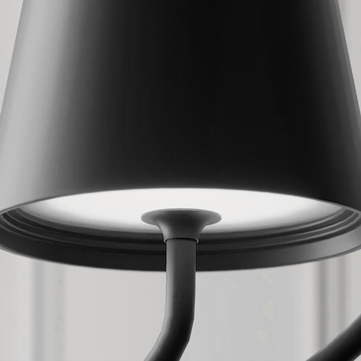 Wiederaufladbare LED Pendelleuchte mit Ringstruktur für innen & außen