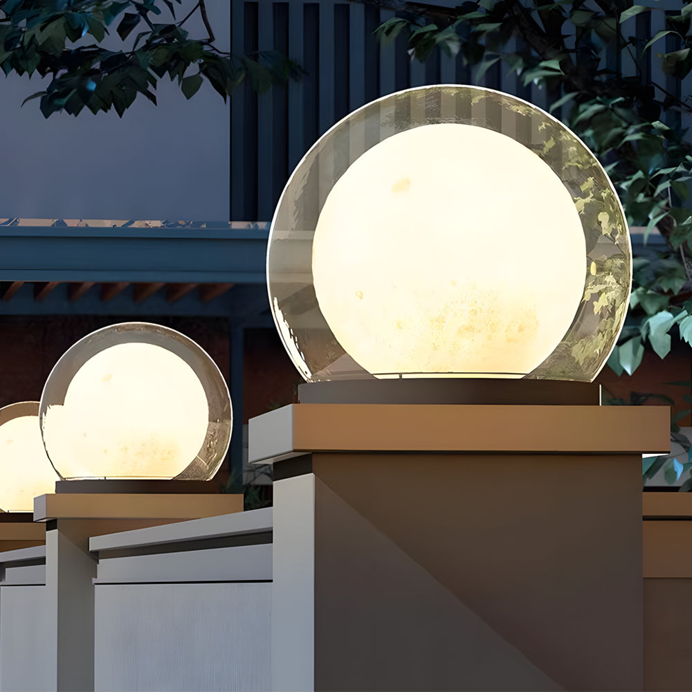 Modern Outdoor Solar Pillar Lamp - Weatherproof Garden Light with Dual-Layer Moonlight Design-4