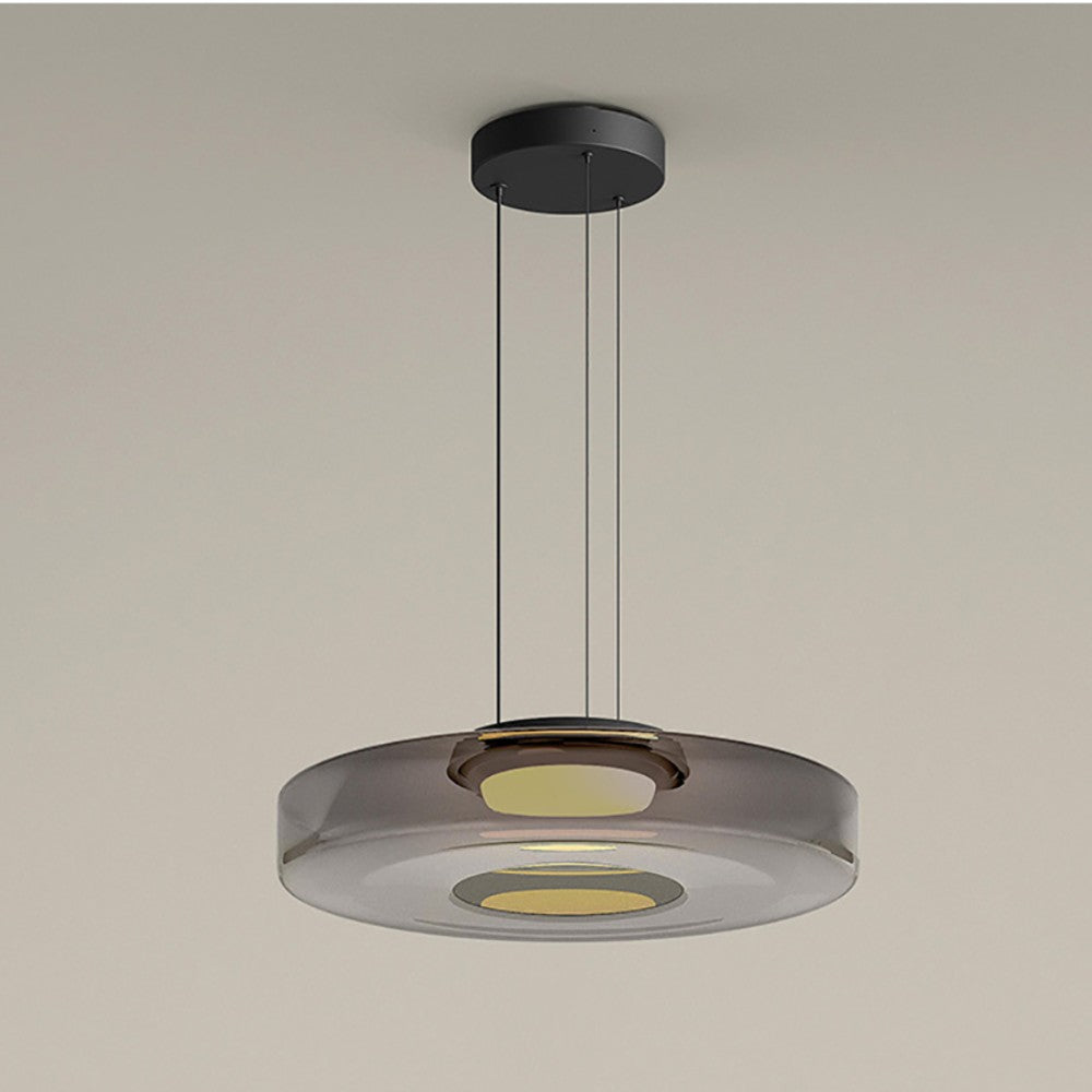 Bauhaus-inspirierte Glas Pendelleuchte mit LED und Höhenverstellung