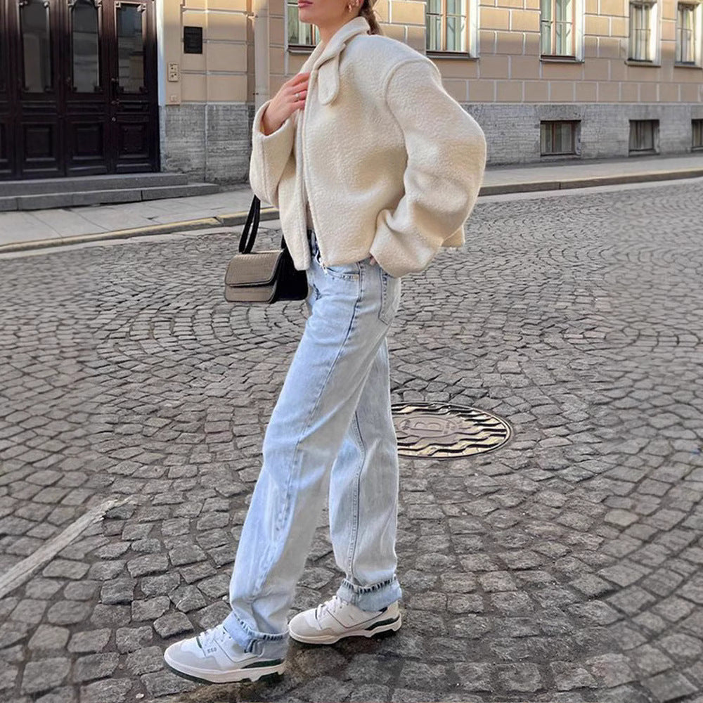 Damen Fleecejacke Mit Minimalistischem Design