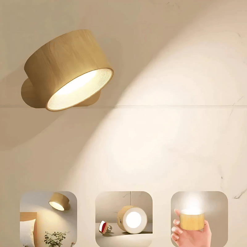 Kabellose LED-Wandlampe mit Akku & 360° Drehung