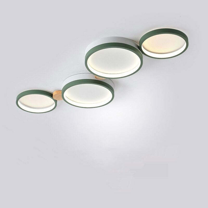 Moderne LED Deckenleuchte mit Grauen Metallringen