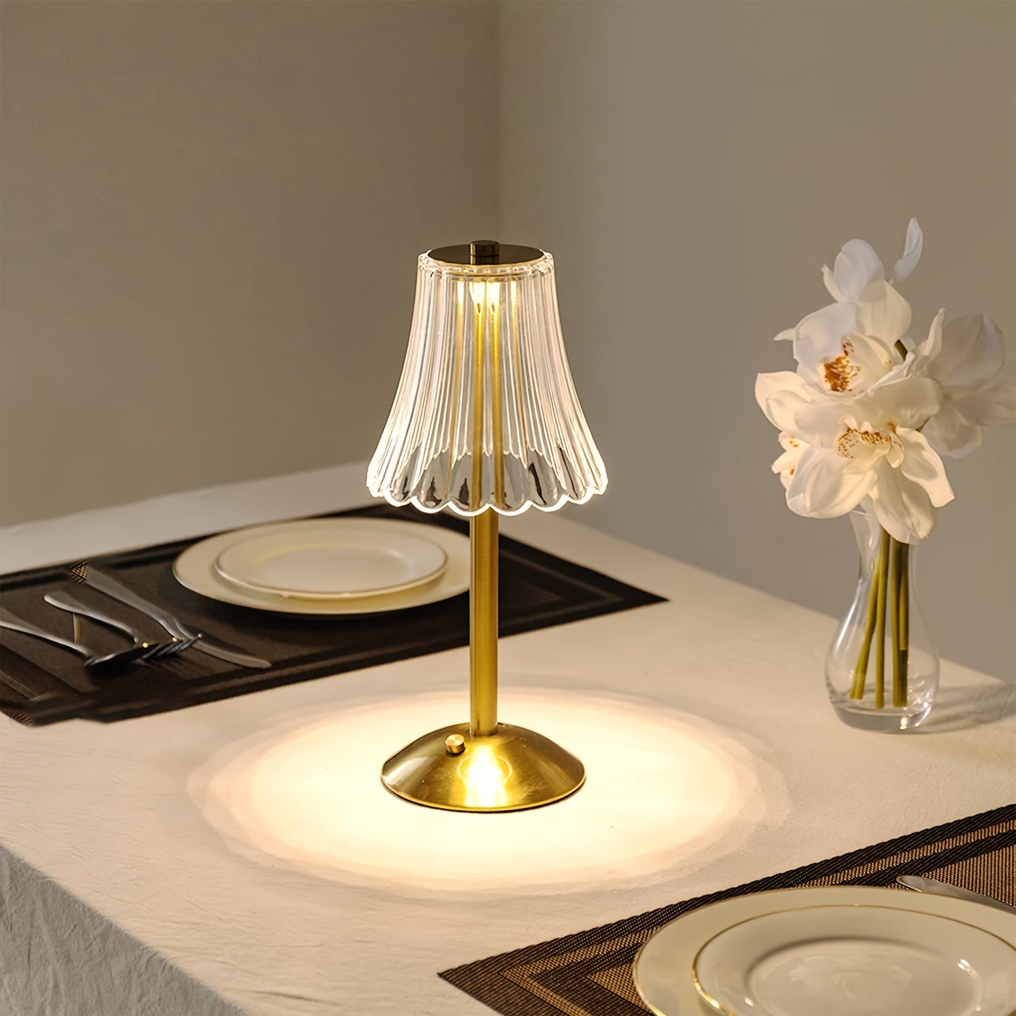 Kristall-Tischlampe mit LED und Touch-Bedienung