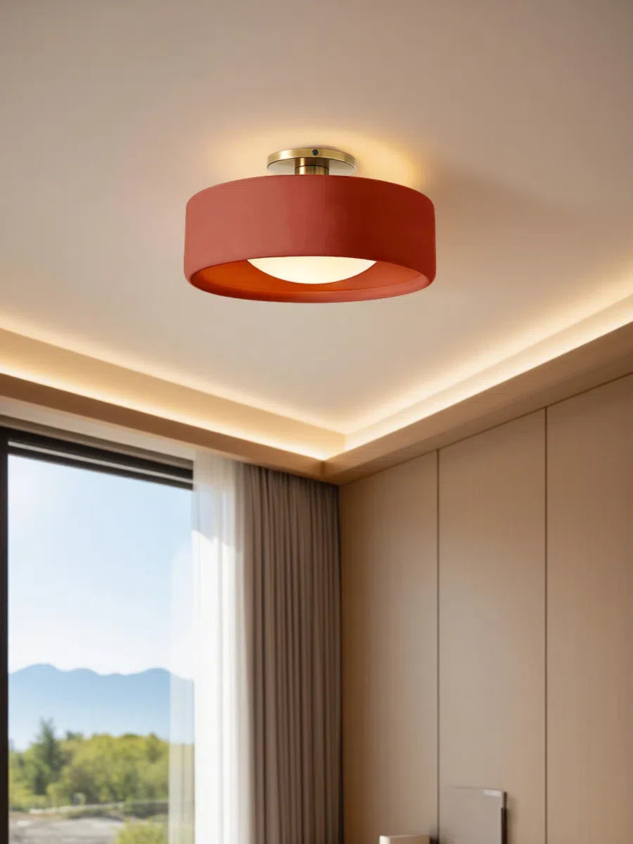 Porzellan Deckenleuchte – Moderne Flush Mount Lampe mit Metallbasis