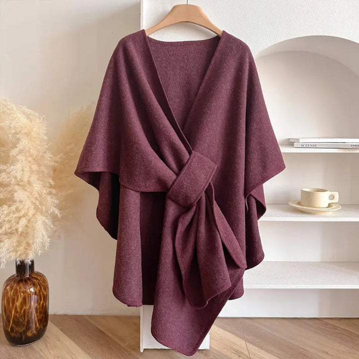 Damen Poncho Mantel Mit Winddichtem Design