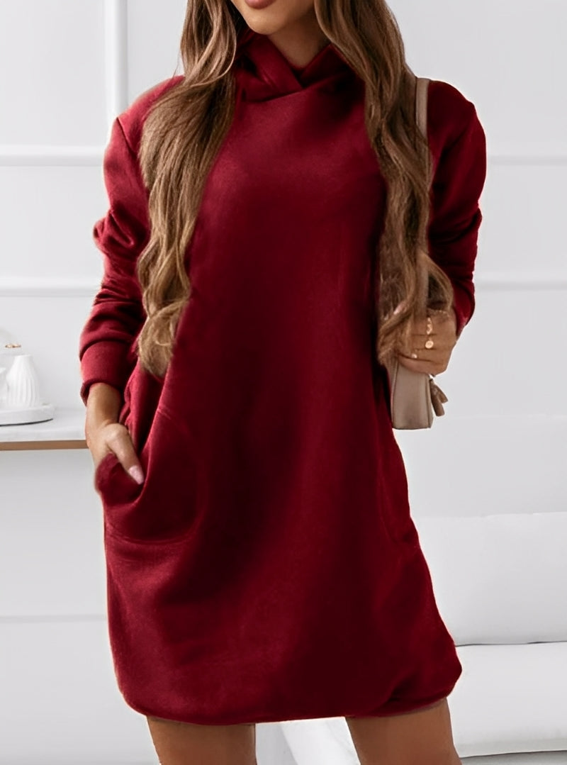 Damen Mini Hoodie Kleid Mit Modernem Schnitt