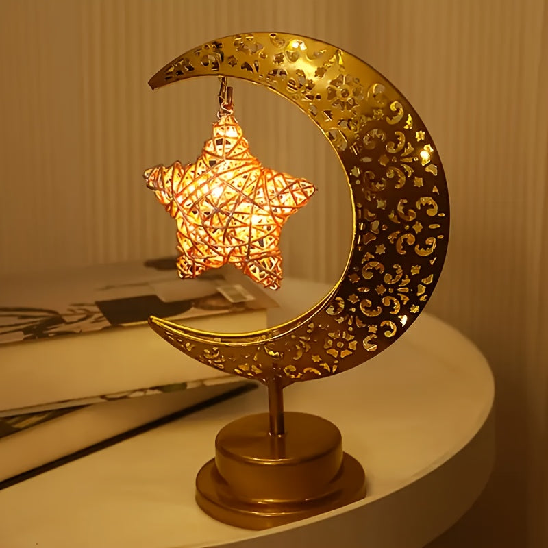 Dekorative Mondlampe mit Stern für Zuhause