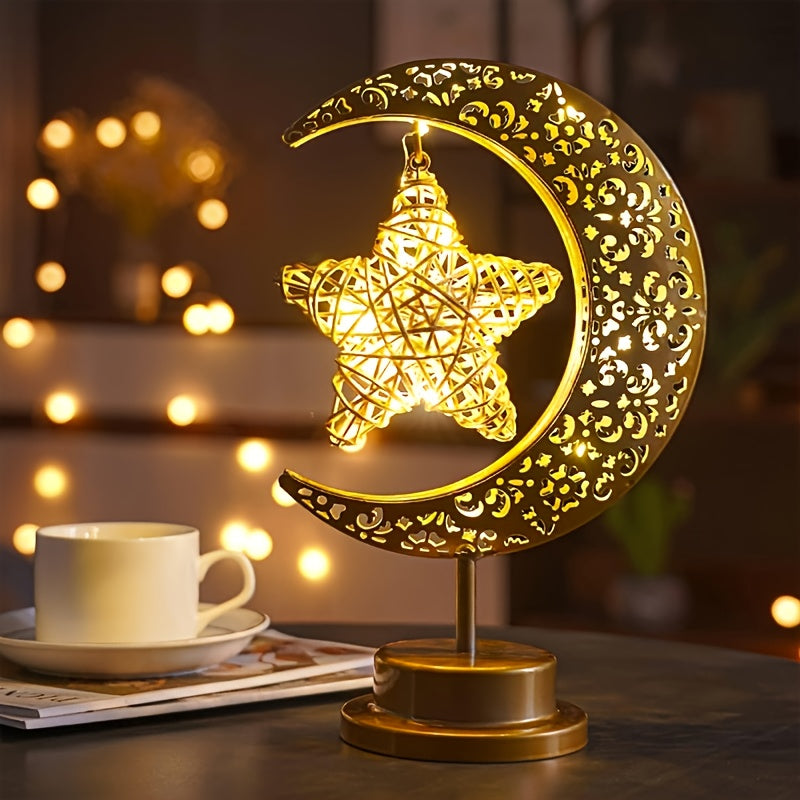 Dekorative Mondlampe mit Stern für Zuhause