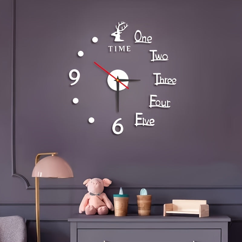 Moderne DIY-Wanduhr im Elch-Design aus Acryl für Wohnzimmer und Schlafzimmer