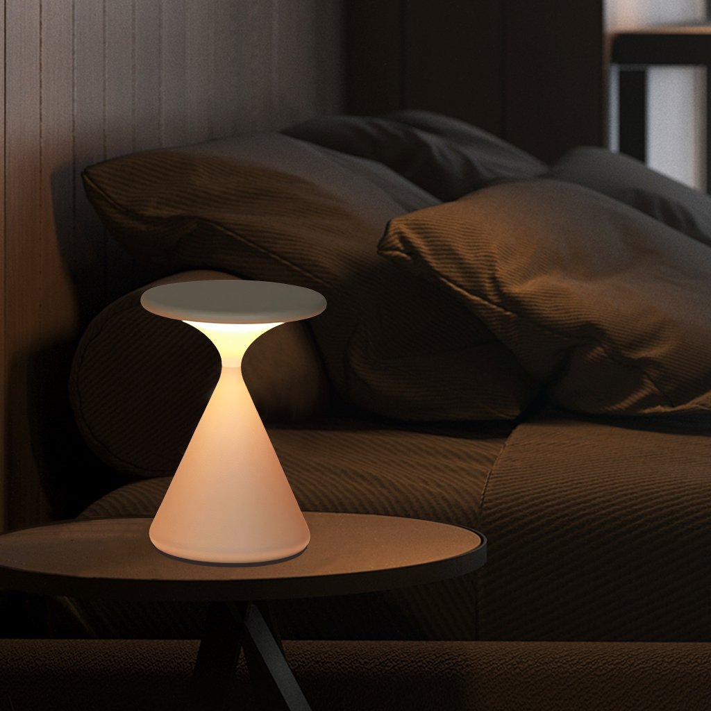 Kabellose LED-Tischleuchte in Sanduhrform – Dimmbar & USB-C wiederaufladbar