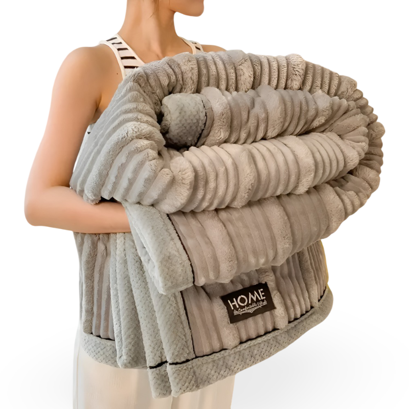 Gestreifte Fleecedecke – Plaid mit modernem Vintage-Design