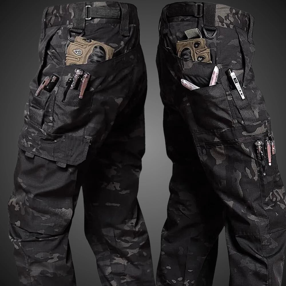 Herren Cargo Hose Mit Camo Muster Und Mehreren Taschen