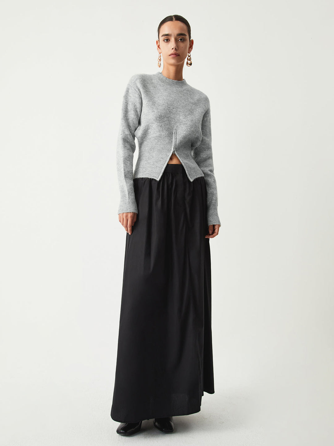 Damen Pullover Mit Halbreißverschluss