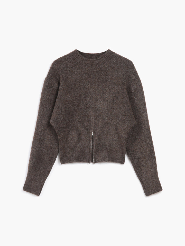 Damen Pullover Mit Halbreißverschluss