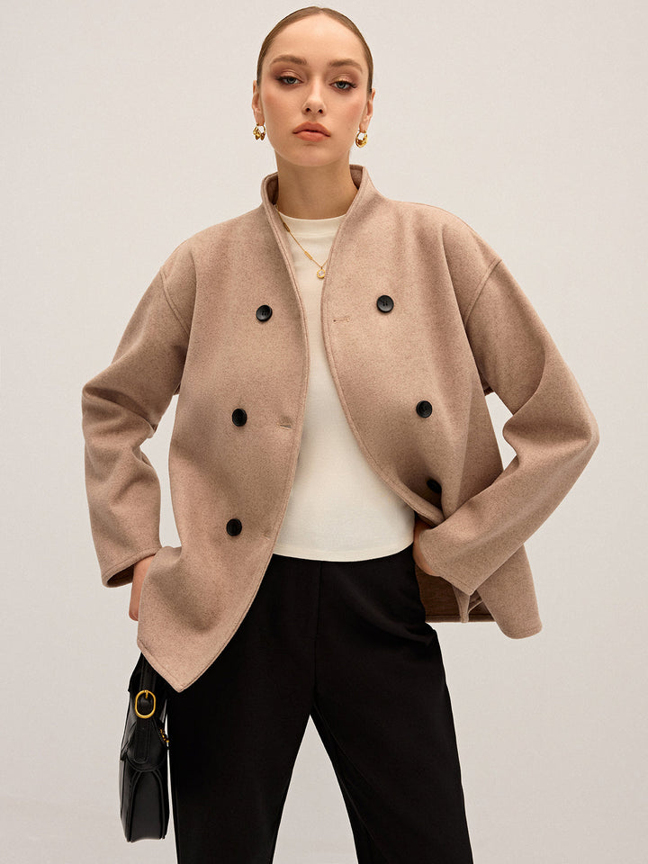 Damen Kurzjacke Mit Doppelreihe Und Modernem Schnitt
