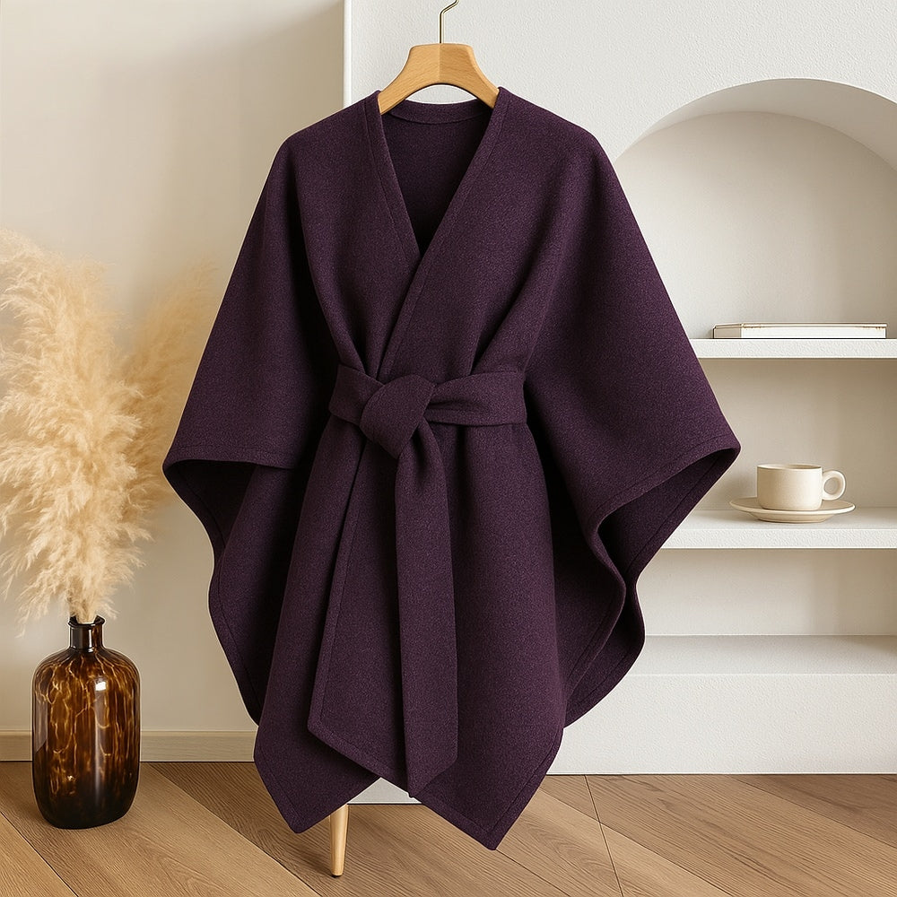 Damen Poncho Mantel Mit Winddichtem Design